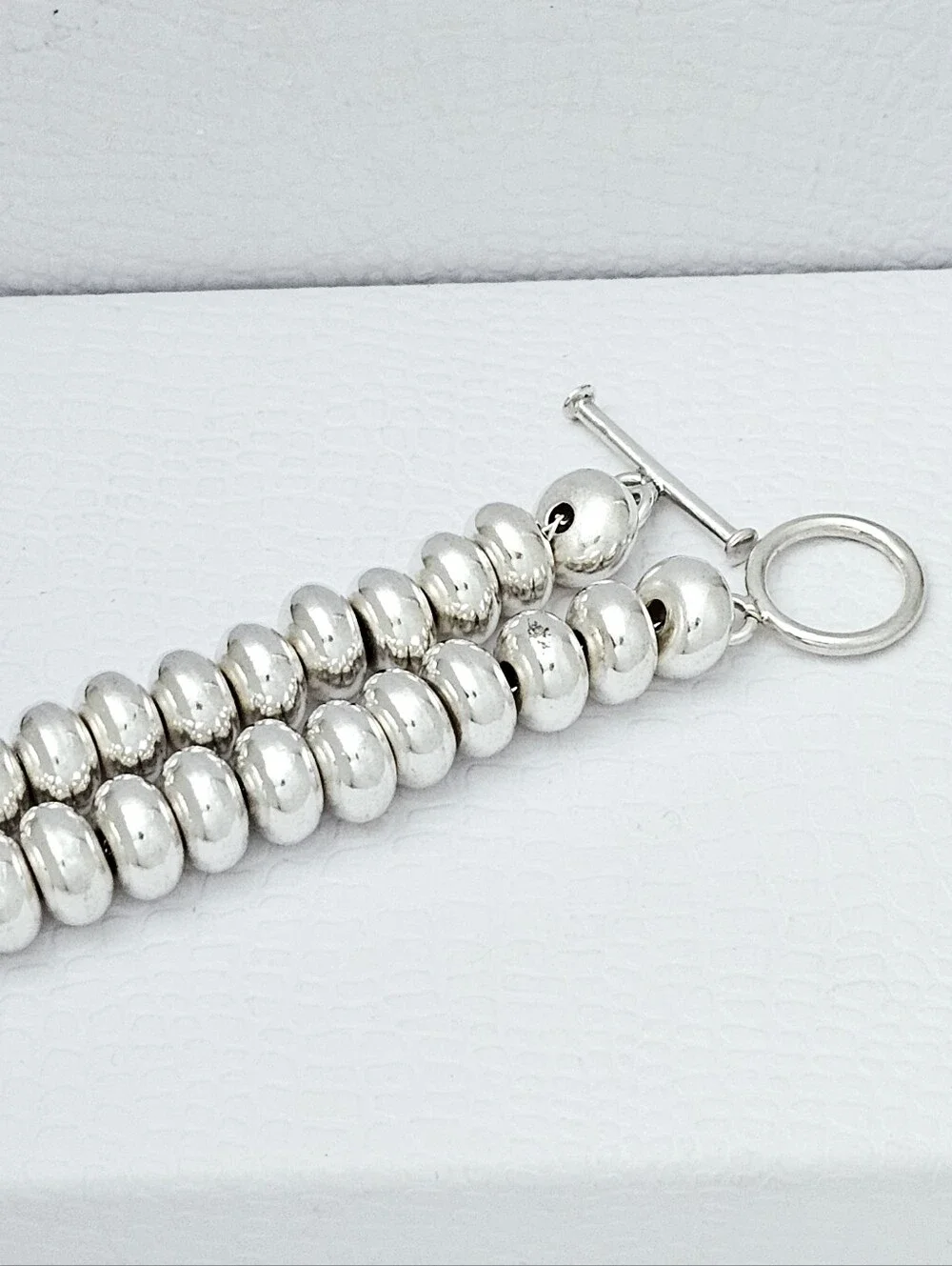 Silpada Extremely Rare🦄Sterling Silver Oval Bead Toggle Bracelet DDB626/B0626